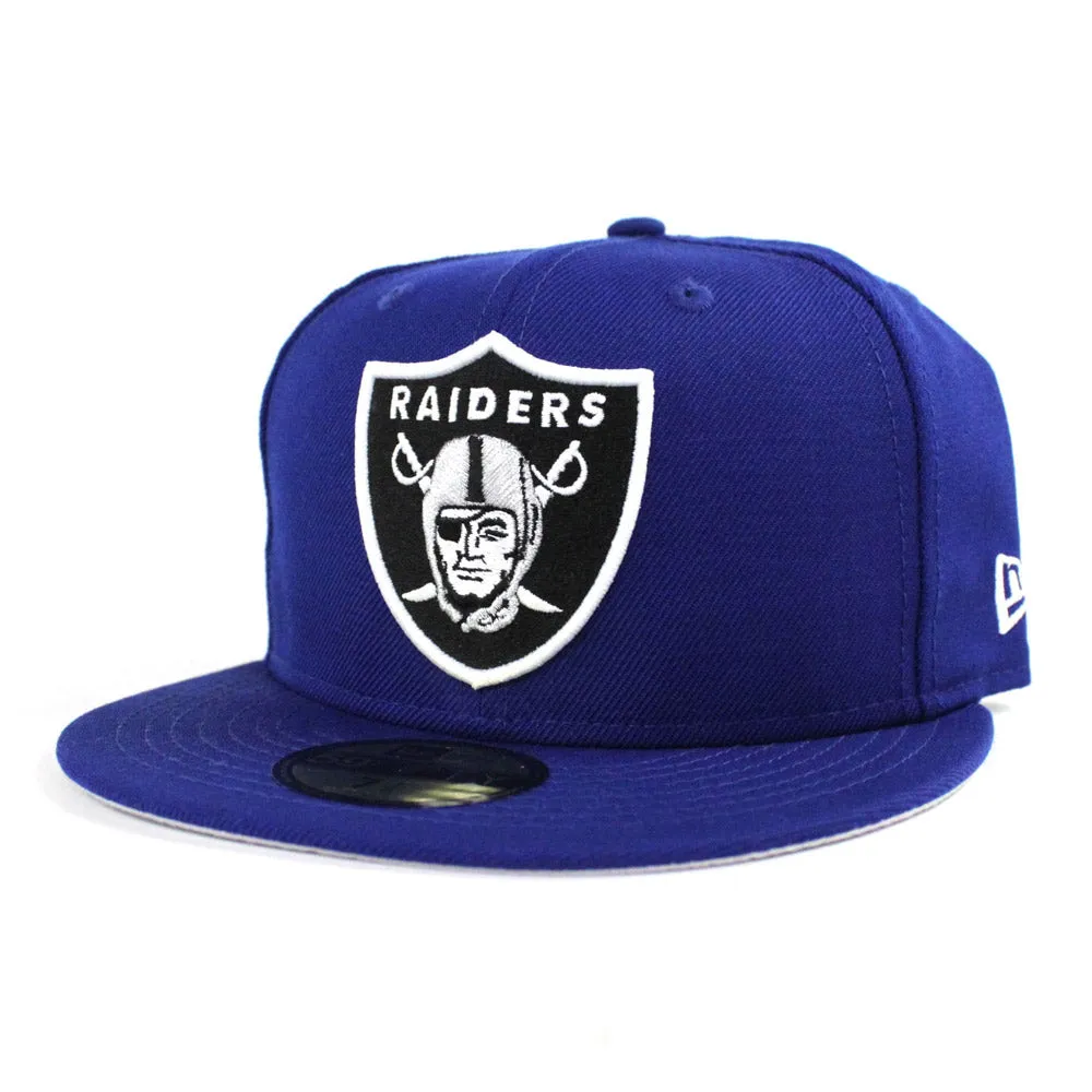 Oakland Raiders New Era 59Fifty Fitted Hat (Blue Gray Under Brim)