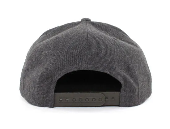 Old School NJ Snapback Hat (Dark Gray White Green Under brim)