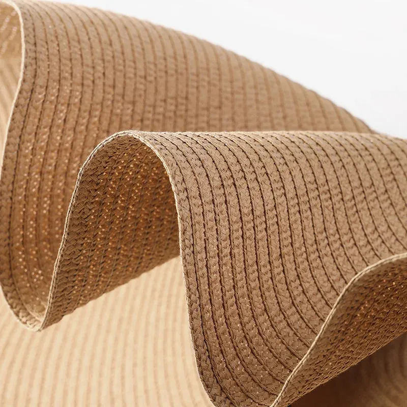 Oversized  Wide Brim Straw Hat UV Protection Floppy Foldable