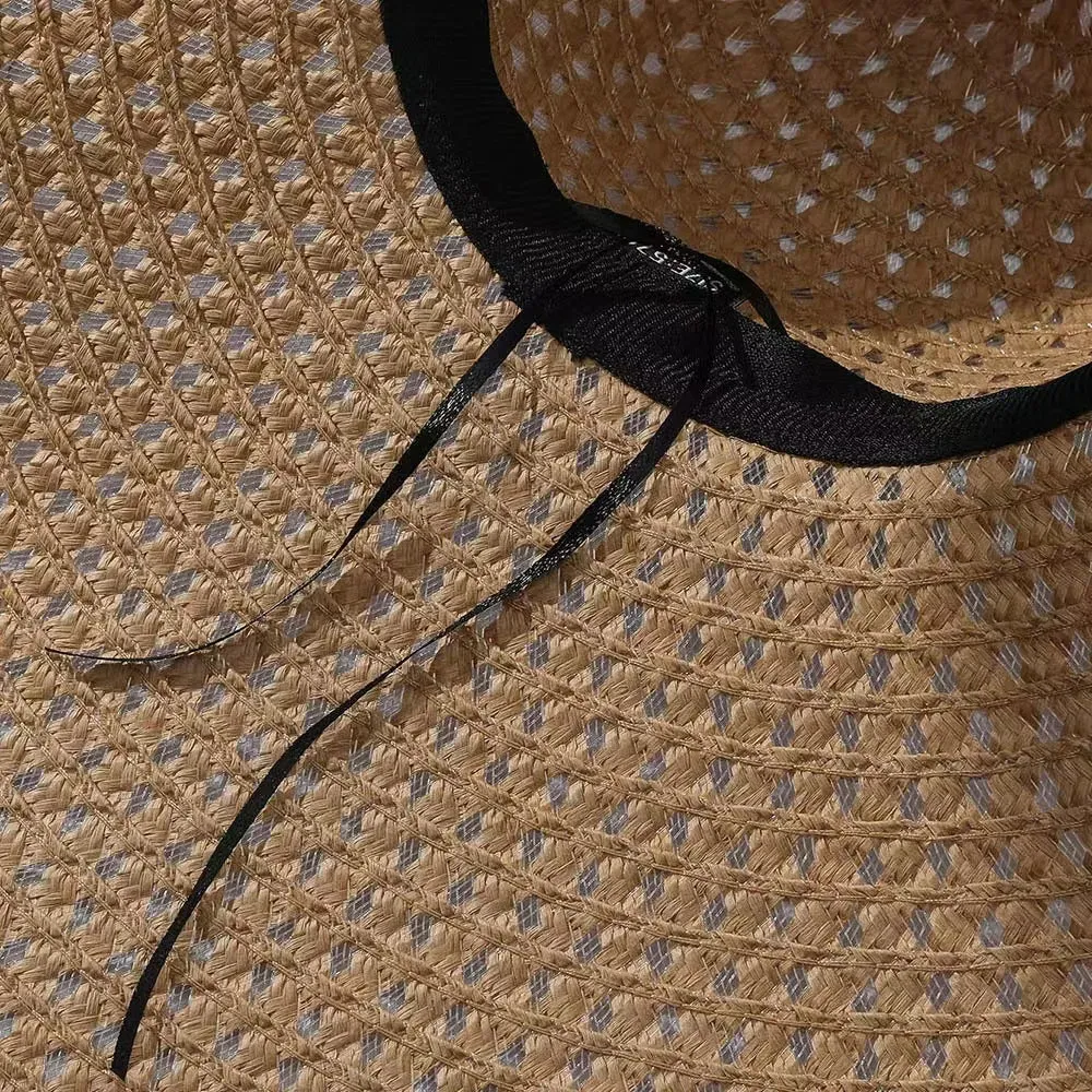 Oversized  Wide Brim Straw Hat UV Protection Floppy Foldable