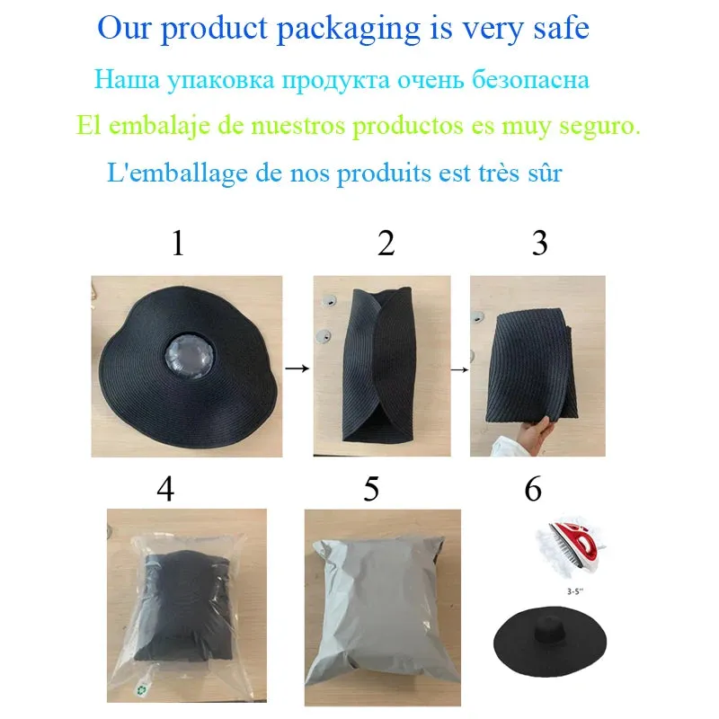 Oversized  Wide Brim Straw Hat UV Protection Floppy Foldable