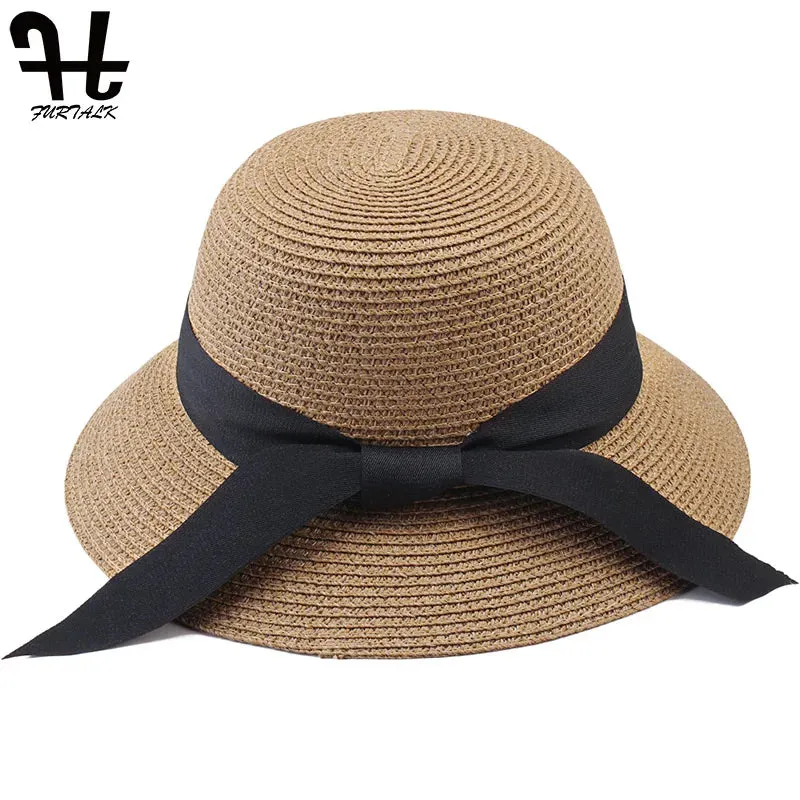 Panama Sun Hat for Women Summer Hat UV Protection Floppy Beach Straw Hat Wide Brim Travel Sun Cap