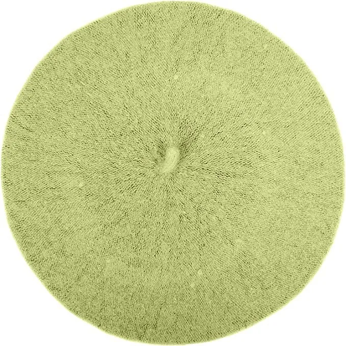 Parquet Solid Color French Wool Beret. Classic French, Casual and Chic Lightweight Lime…