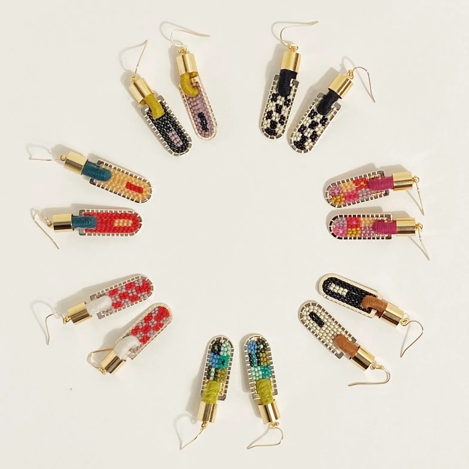 Patch Geometric Earrings in Cool Tones