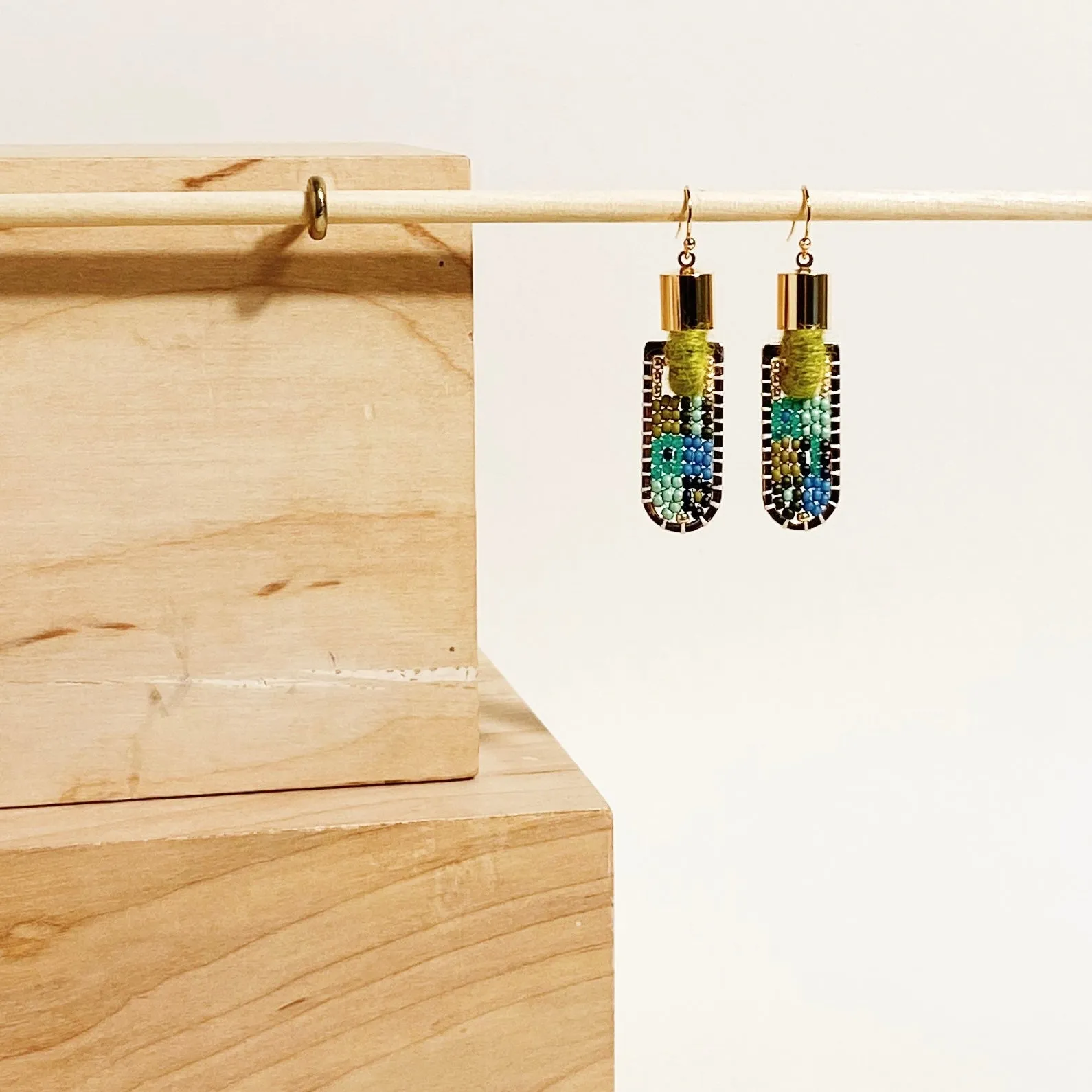 Patch Geometric Earrings in Cool Tones