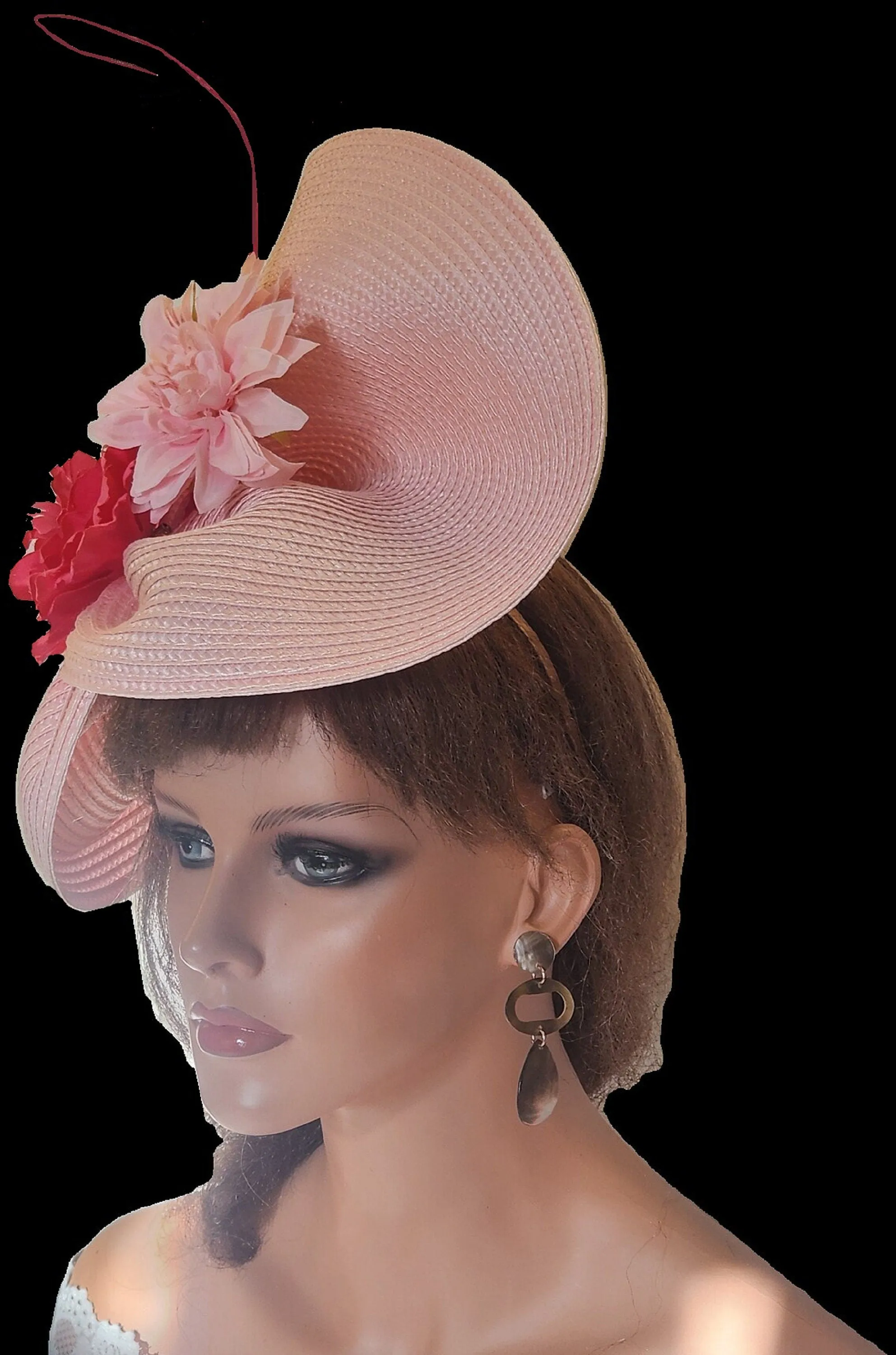 PINK FASCINATOR #Pink Fuchsia Hatinator Pink floral quil Kentucky derby Ascot fascinator Wedding Mother of bride hat Church Hat fascinator