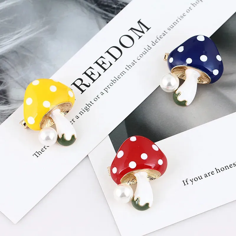 "Magic Toadstool" Polka Dot Mushroom Brooch