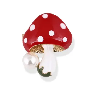 "Magic Toadstool" Polka Dot Mushroom Brooch