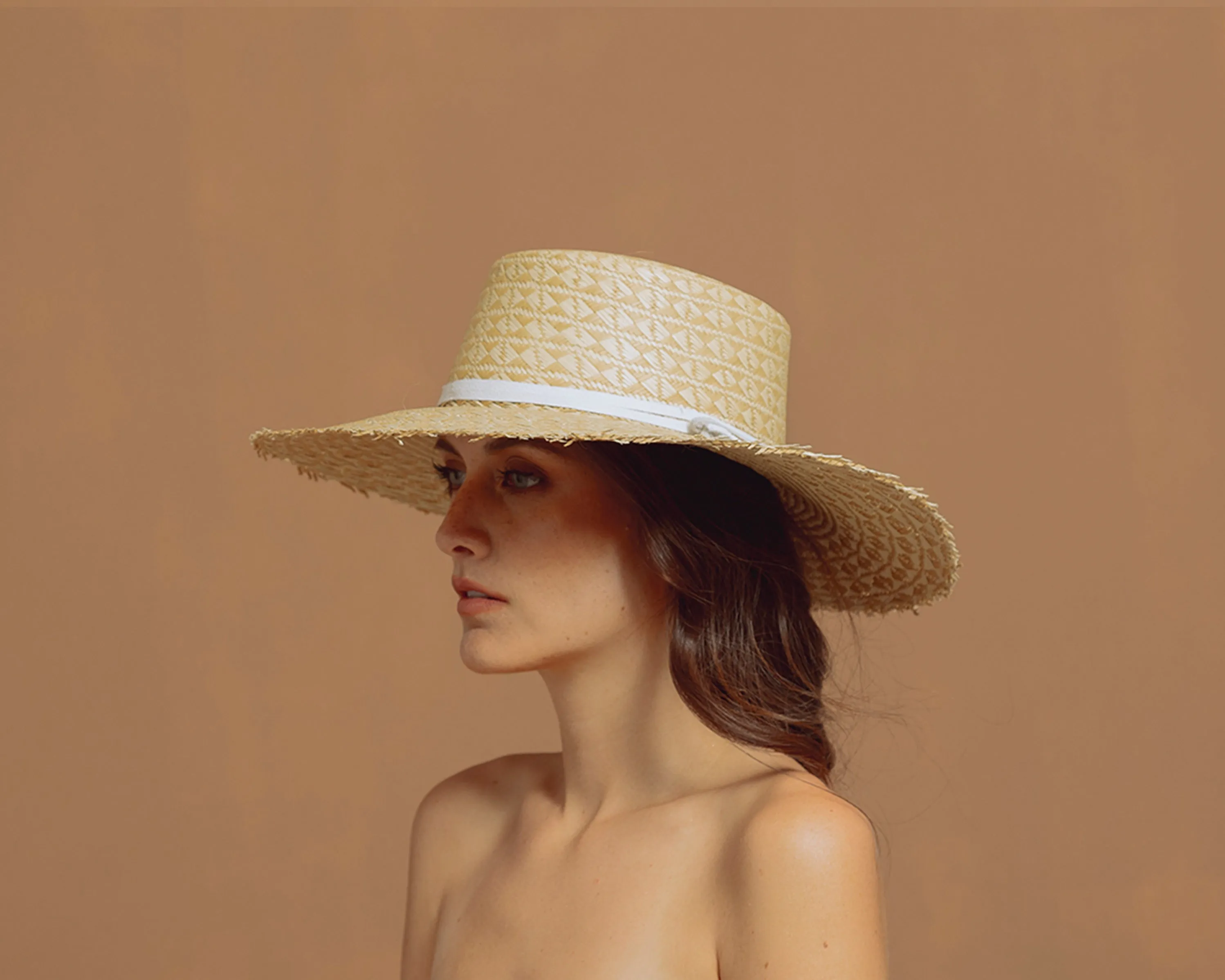 "Mariposa" Frayed Cordovan Long Brim