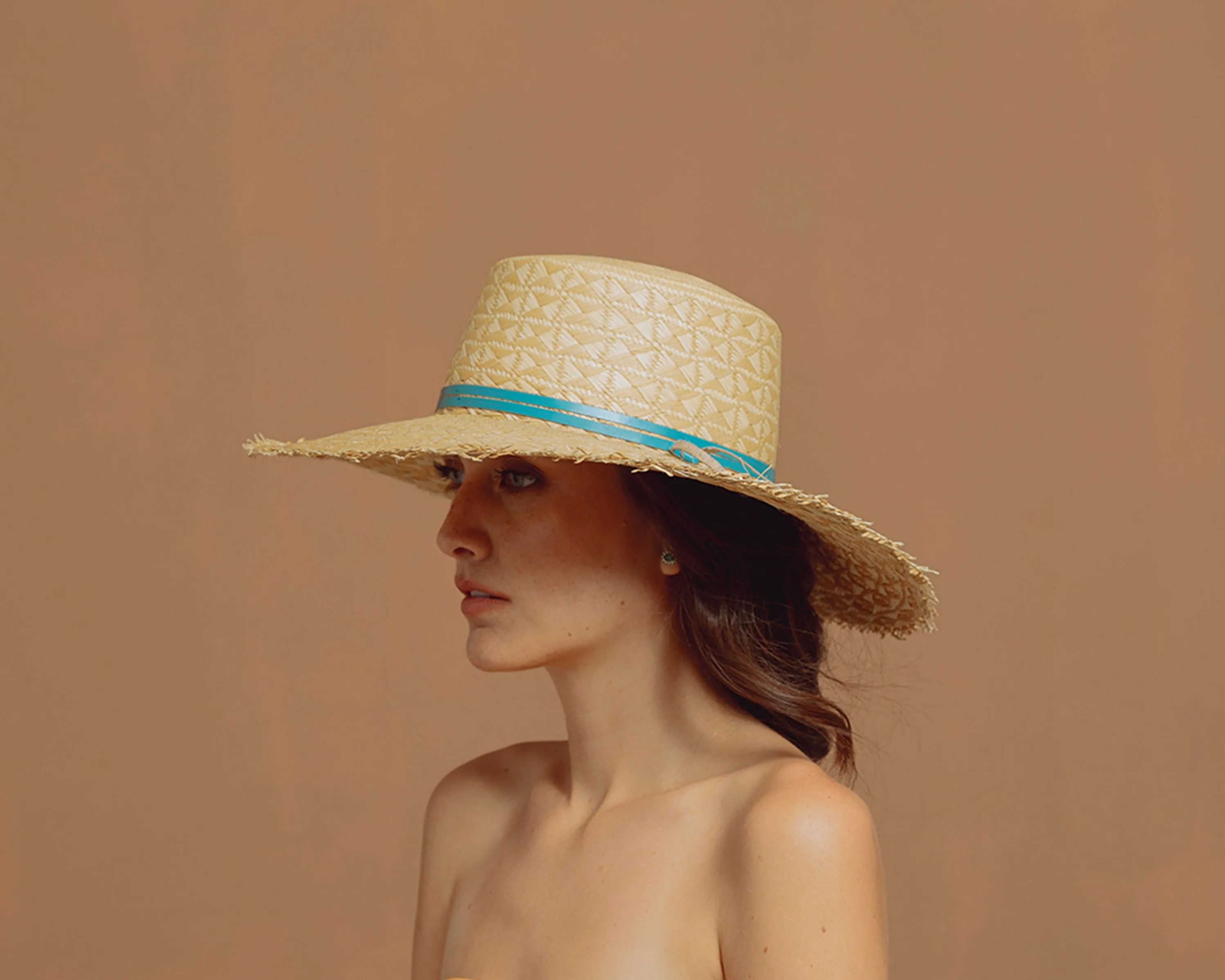 "Mariposa" Frayed Cordovan Long Brim