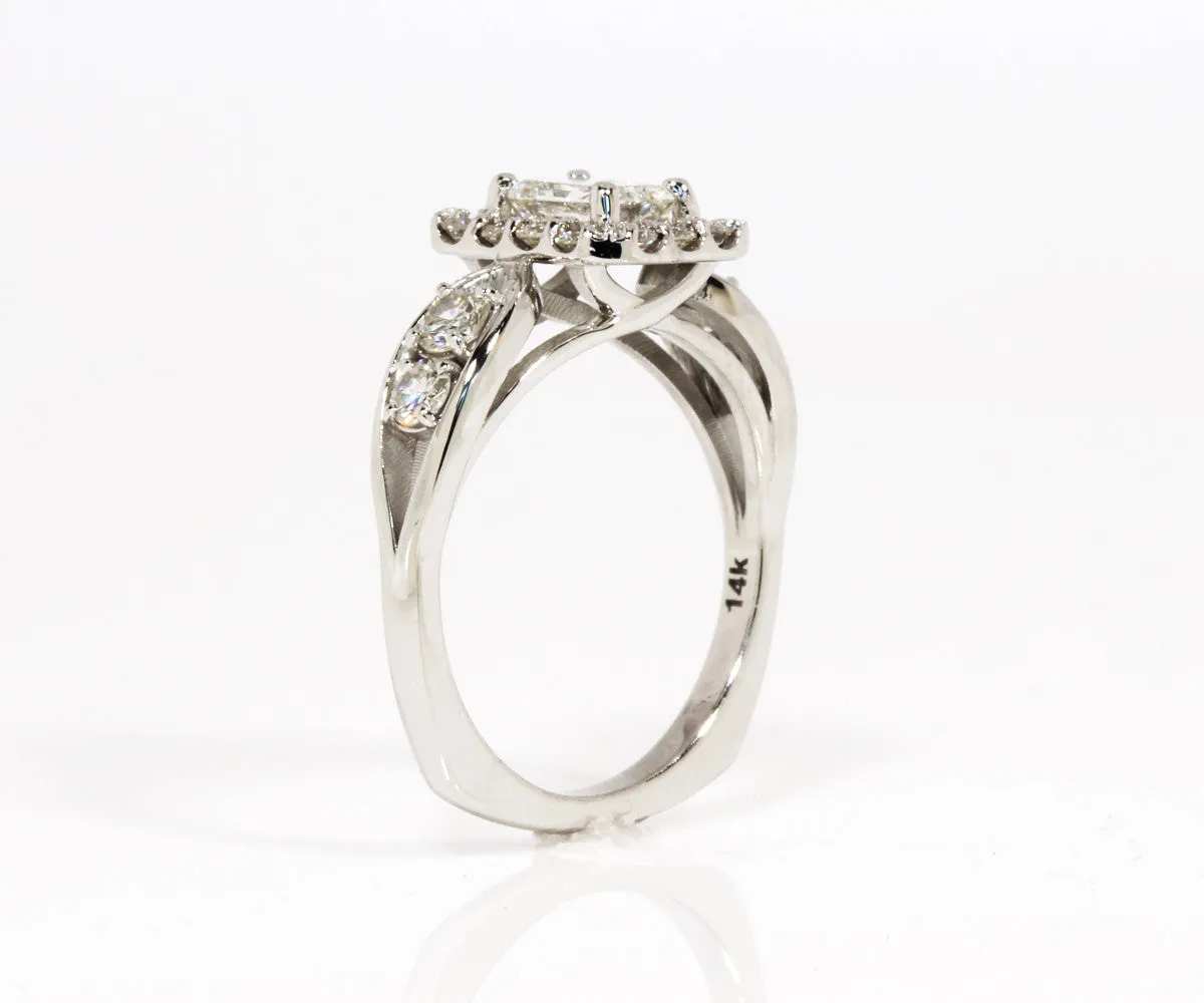 Radiant Diamond Halo Wedding Ring