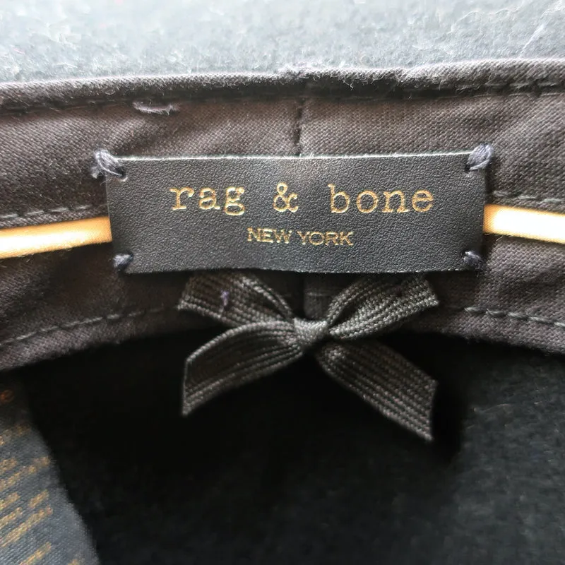 Rag & Bone Floppy Brim Fedora Hat with Leather Band Black Size Medium