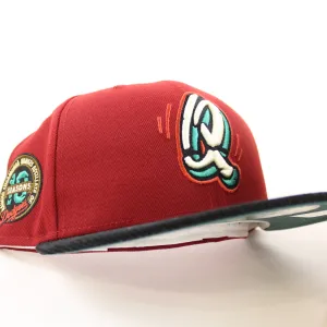 Rancho Cucamonga Quakes 10th SEASON 59Fifty New Era Fitted Hats (Red Corduroy Pine Under Brim)