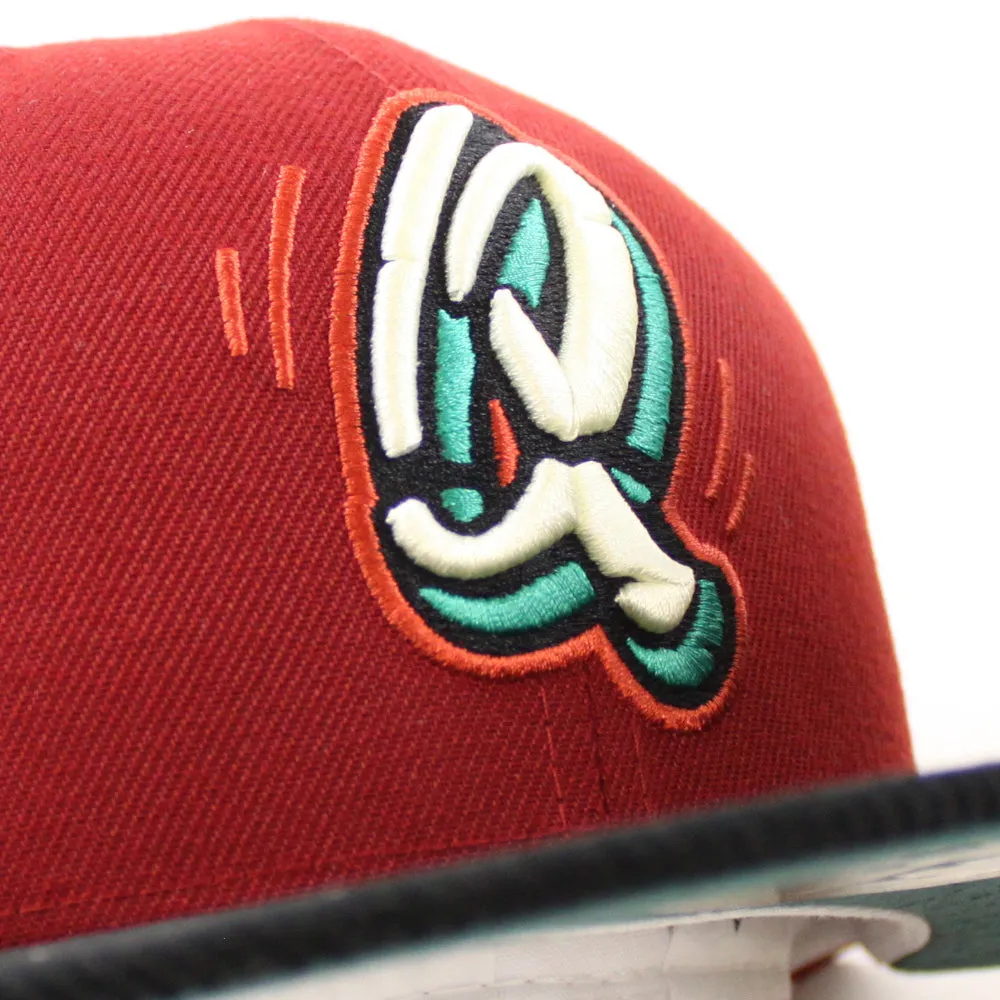 Rancho Cucamonga Quakes 10th SEASON 59Fifty New Era Fitted Hats (Red Corduroy Pine Under Brim)