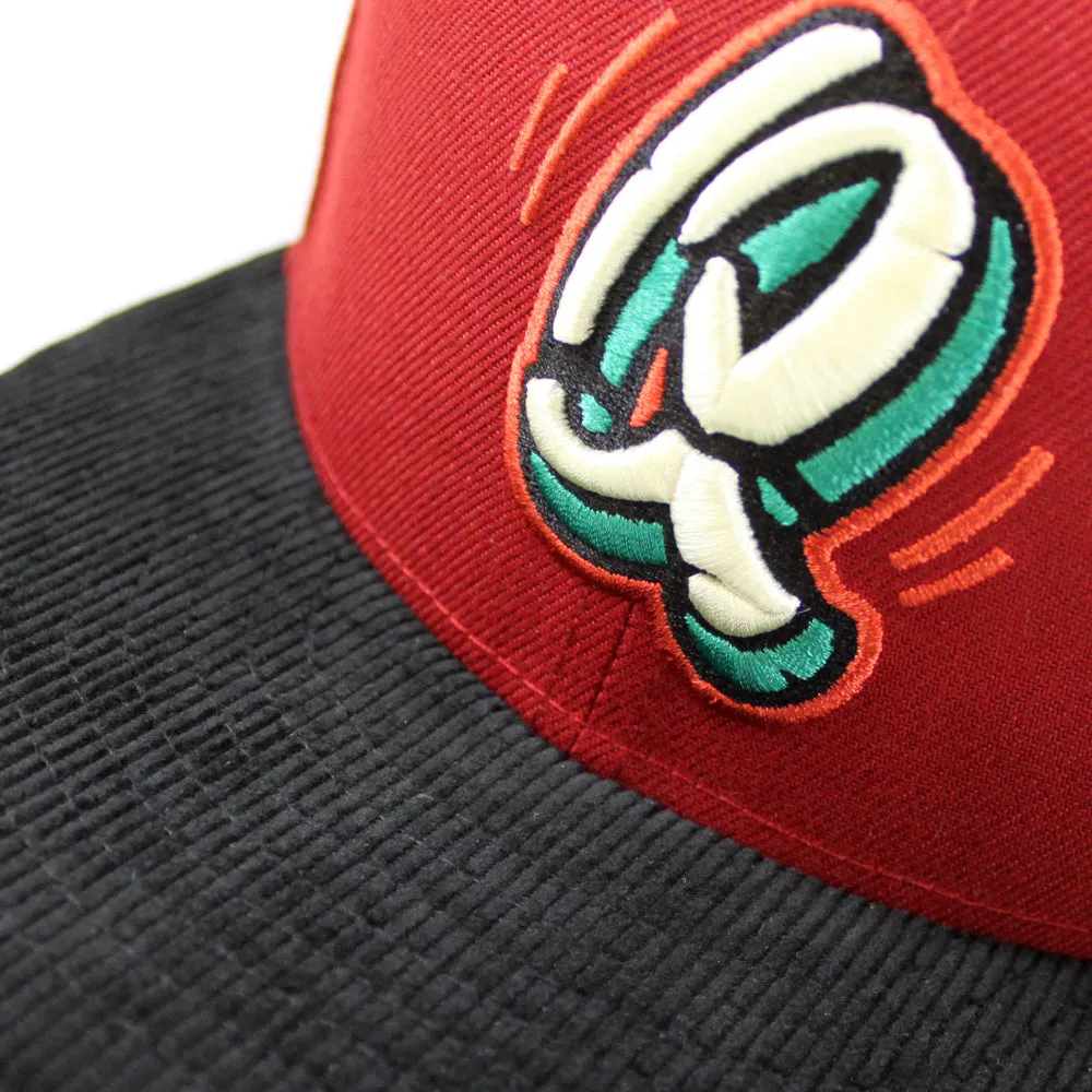 Rancho Cucamonga Quakes 10th SEASON 59Fifty New Era Fitted Hats (Red Corduroy Pine Under Brim)