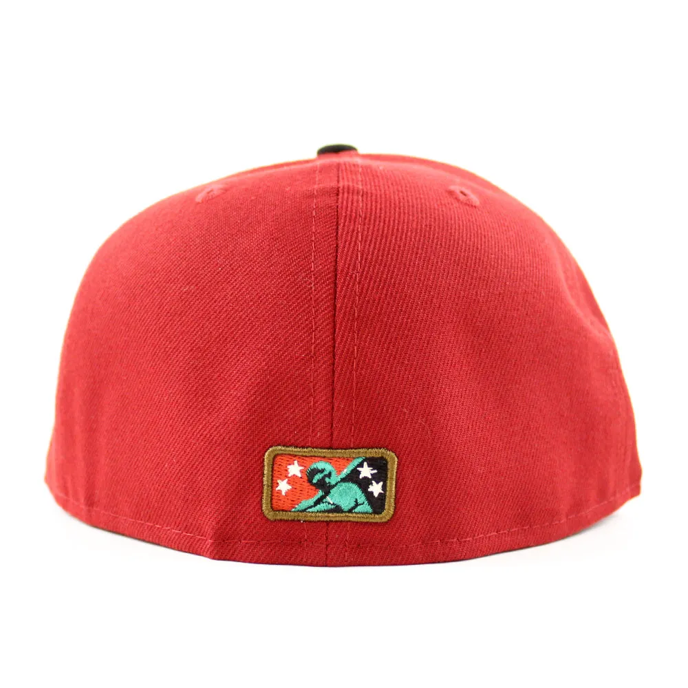 Rancho Cucamonga Quakes 10th SEASON 59Fifty New Era Fitted Hats (Red Corduroy Pine Under Brim)
