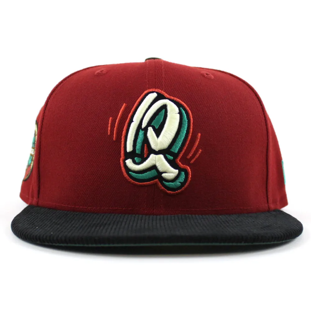 Rancho Cucamonga Quakes 10th SEASON 59Fifty New Era Fitted Hats (Red Corduroy Pine Under Brim)