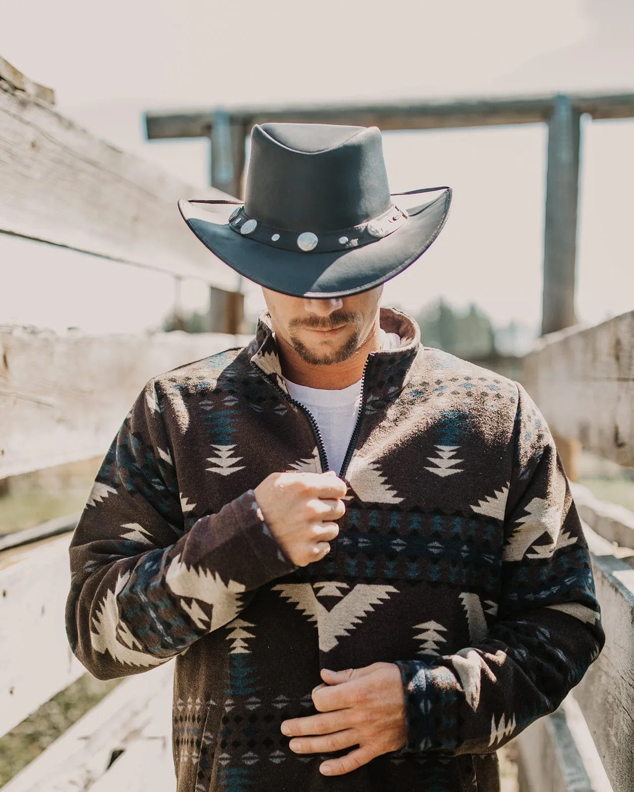 Rawhide Leather Hat
