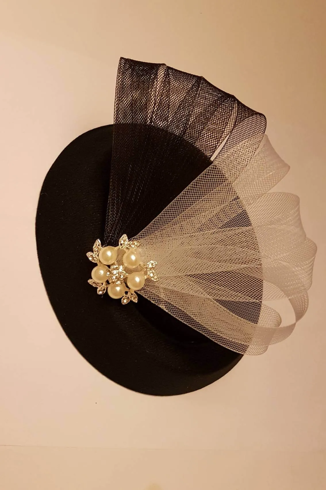 Red & White Fascinator Races, Wedding, Ascot hat Red,Brown, Black Ivory,White fascinator