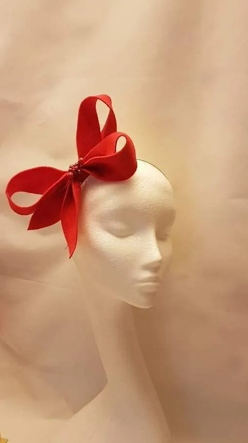 RED FELT Fascinator Headband Felt Red Blue Purple Headband Wedding  special occasion Fascinator