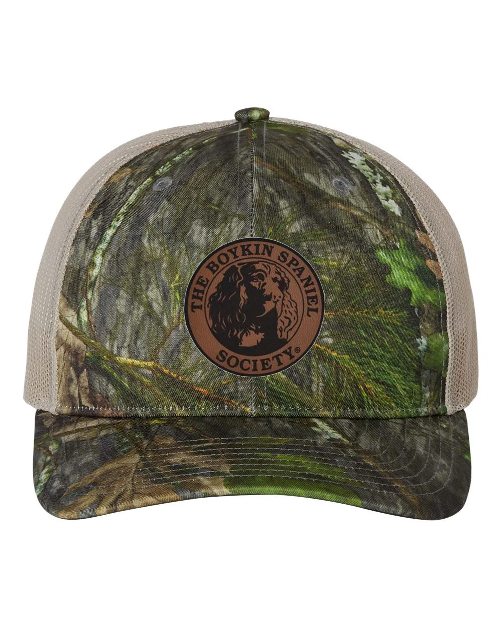 Richardson Camo/Mesh Trucker Cap w/BSS® Seal-Leather Patch