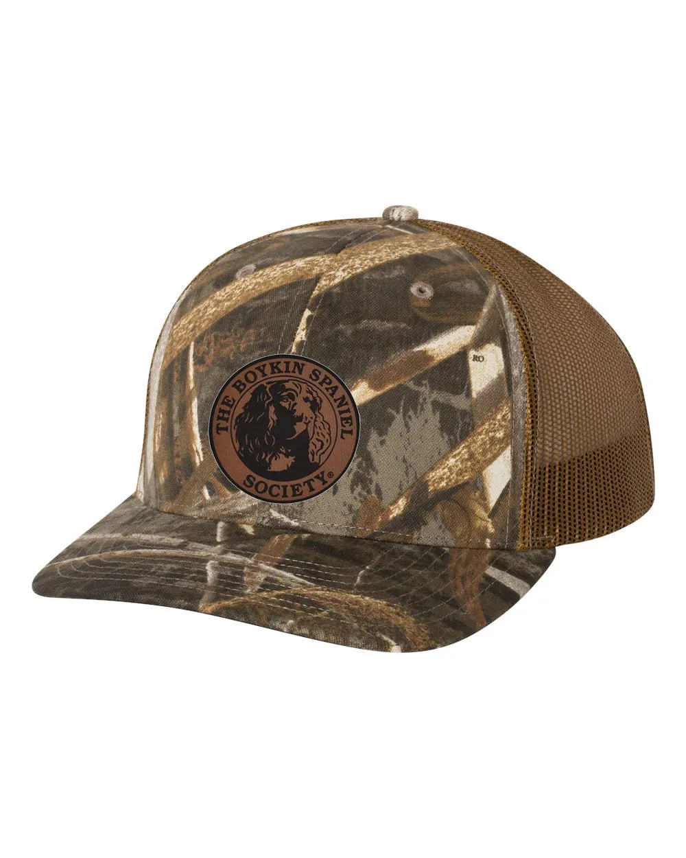 Richardson Camo/Mesh Trucker Cap w/BSS® Seal-Leather Patch