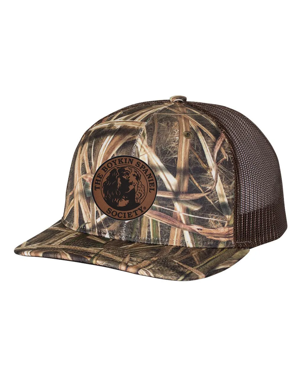 Richardson Camo/Mesh Trucker Cap w/BSS® Seal-Leather Patch