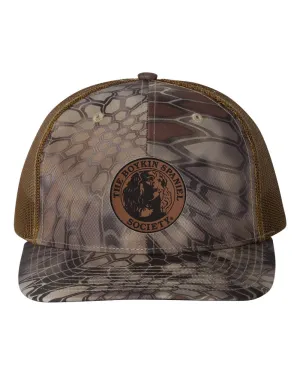 Richardson Camo/Mesh Trucker Cap w/BSS® Seal-Leather Patch