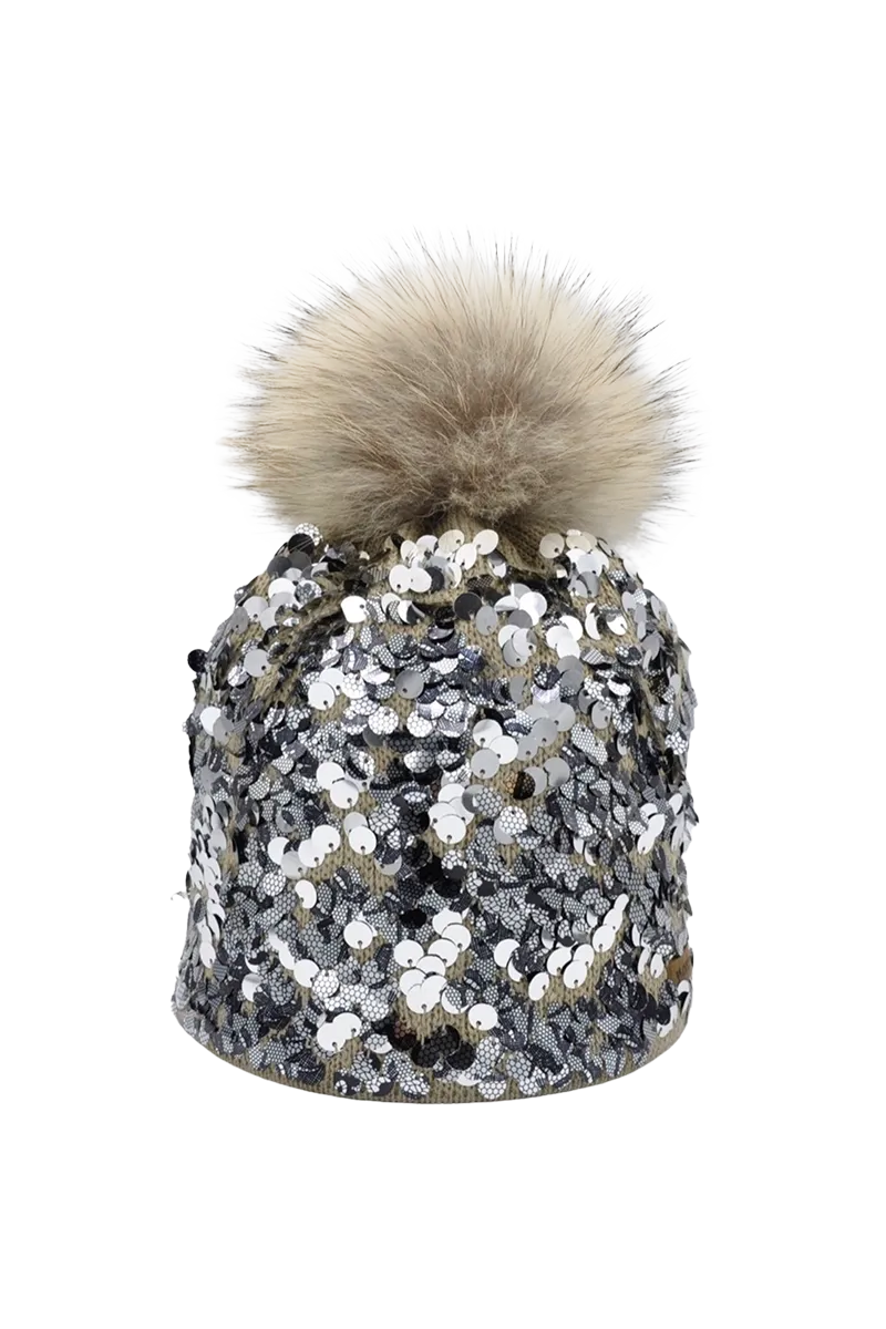 Riva Sequin Wool Beanie Hat