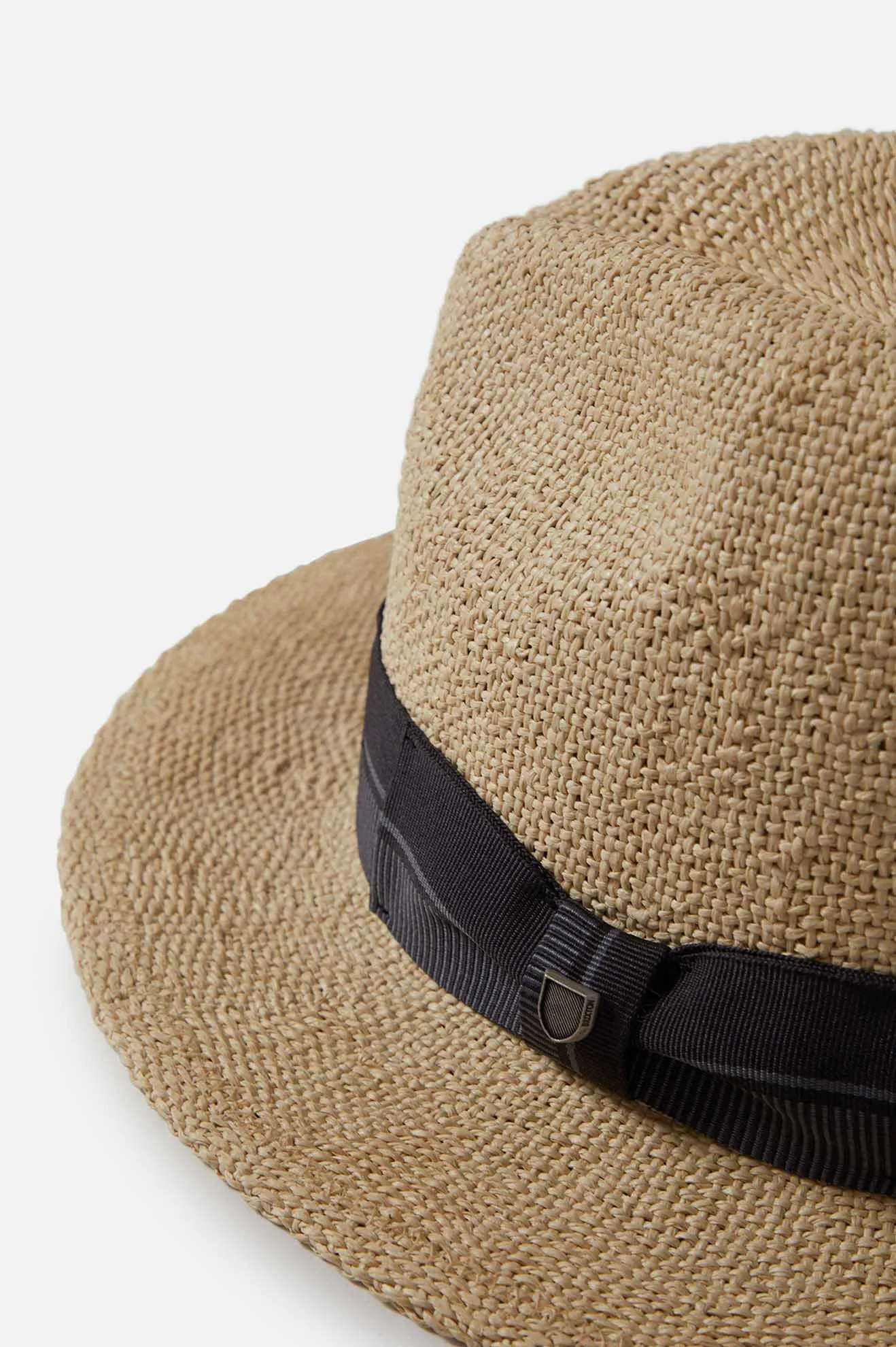 Roma Straw Fedora - Natural/Black