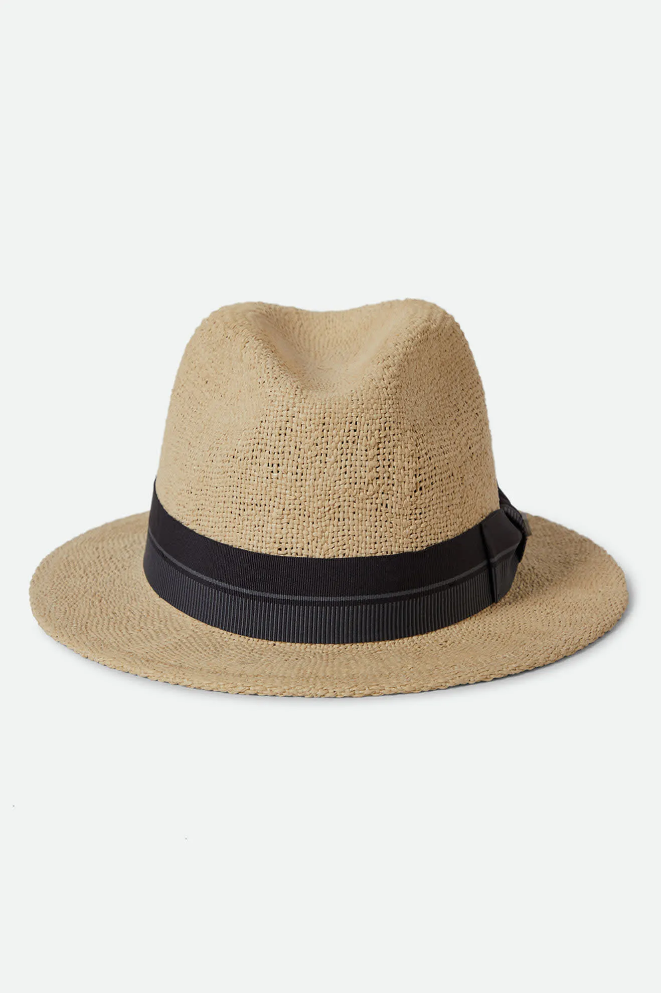 Roma Straw Fedora - Natural/Black
