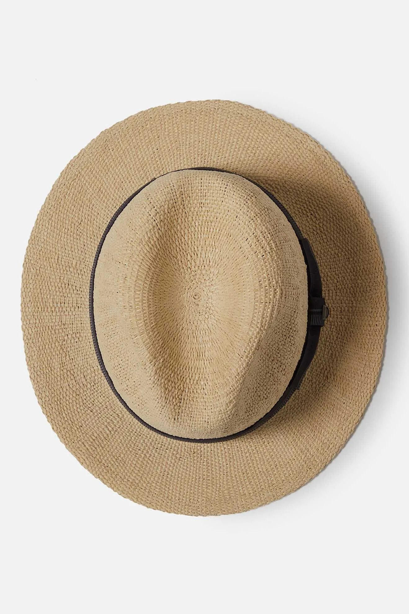Roma Straw Fedora - Natural/Black