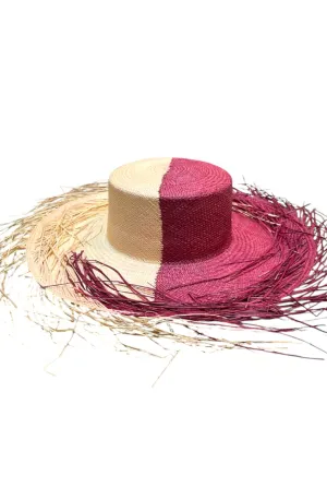 RONNEL Cilindro With Frayed Two Color Hat