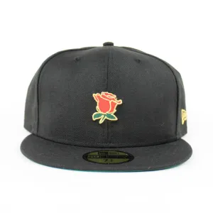 Rose New Era 59Fifty Fitted Hats (Black Green Under Brim)