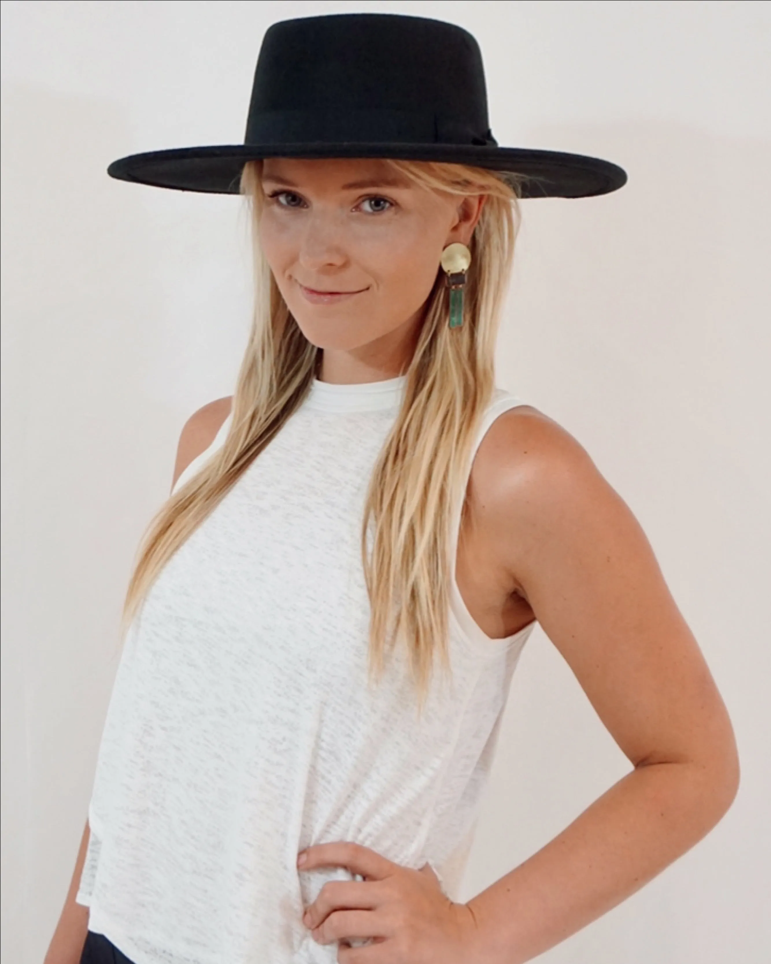 Rye Vegan Felt Boater - Black