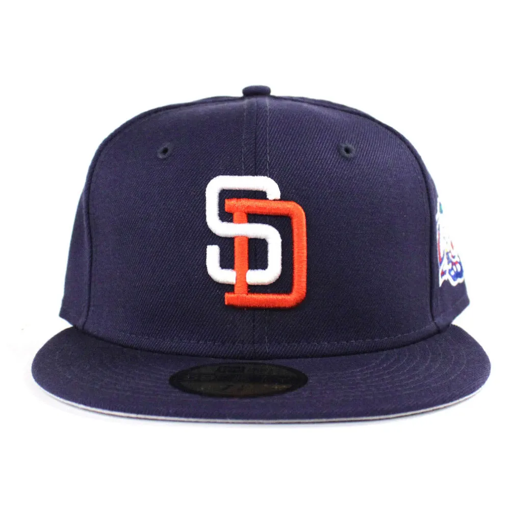 San Diego Padres 1998 World Series 59Fifty New Era Fitted Hats (Navy Gray Under Brim)