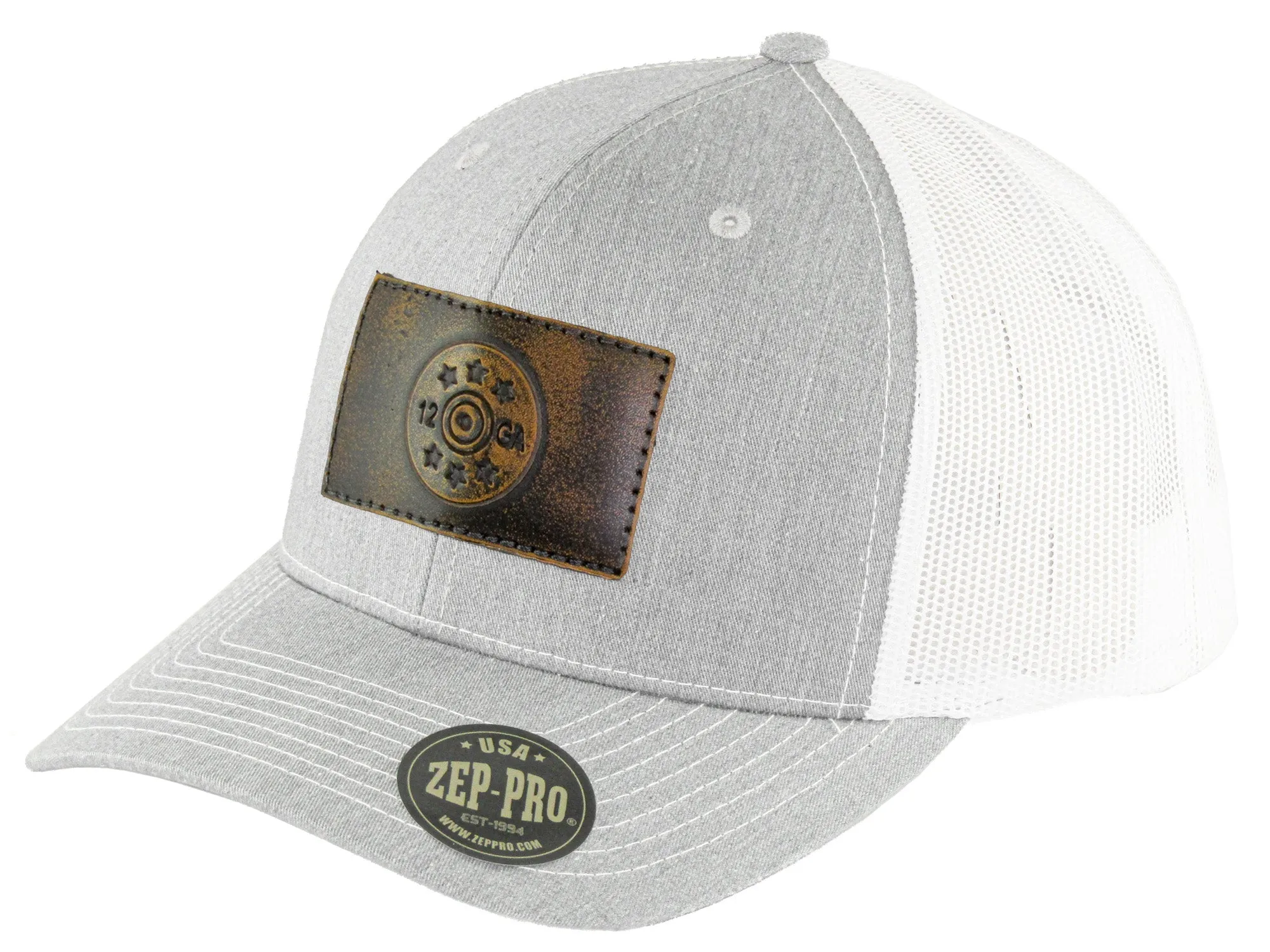 Shotshell Hand Burnished Full Grain Leather Patch Richardson 112 Snapback Trucker Hat