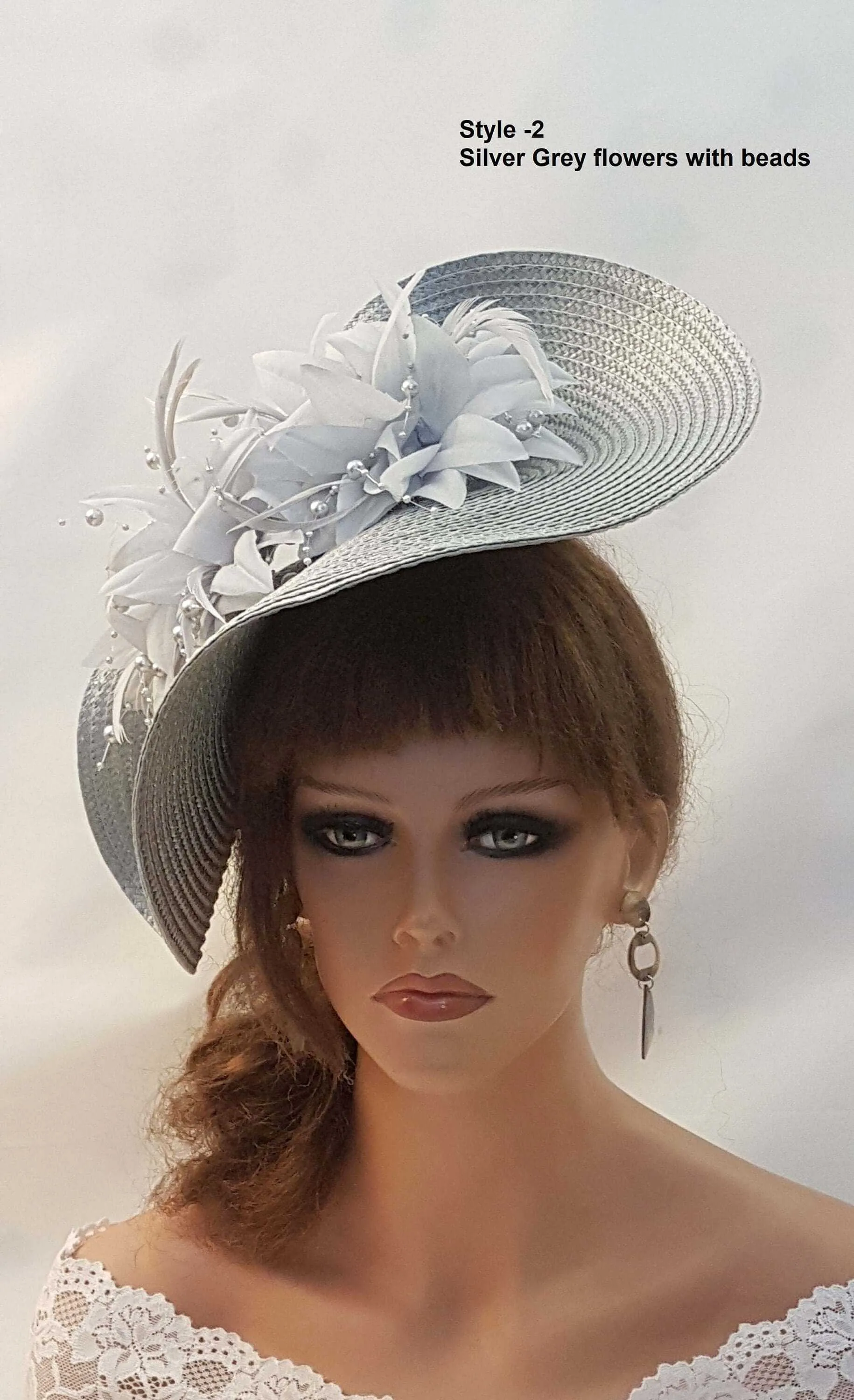 SILVER Grey fascinator MOTHER OF THE BRIDE, ASCOT HAT-ELEGANCEFASCINATOR