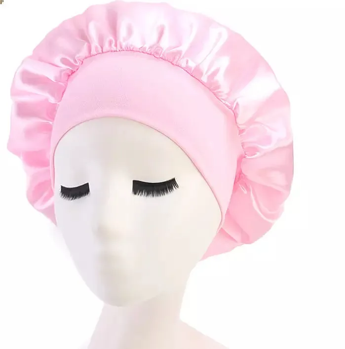 Sleeping Bonnet Hair Wrap Silk Satin Cap Women Elastic Night Soft Cap Headwear