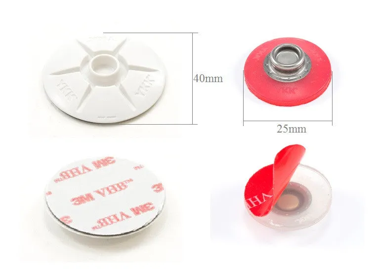 Snad YKK fastener self adhesive 40mm white domed stud kit