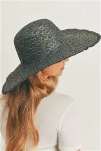 Solid Floppy Sun Hat Black - Pack of 6