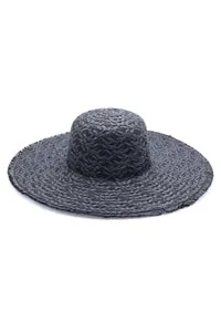 Solid Floppy Sun Hat Black - Pack of 6