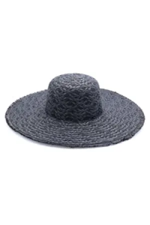 Solid Floppy Sun Hat Black - Pack of 6