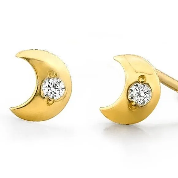 Sparkle Moon Studs
