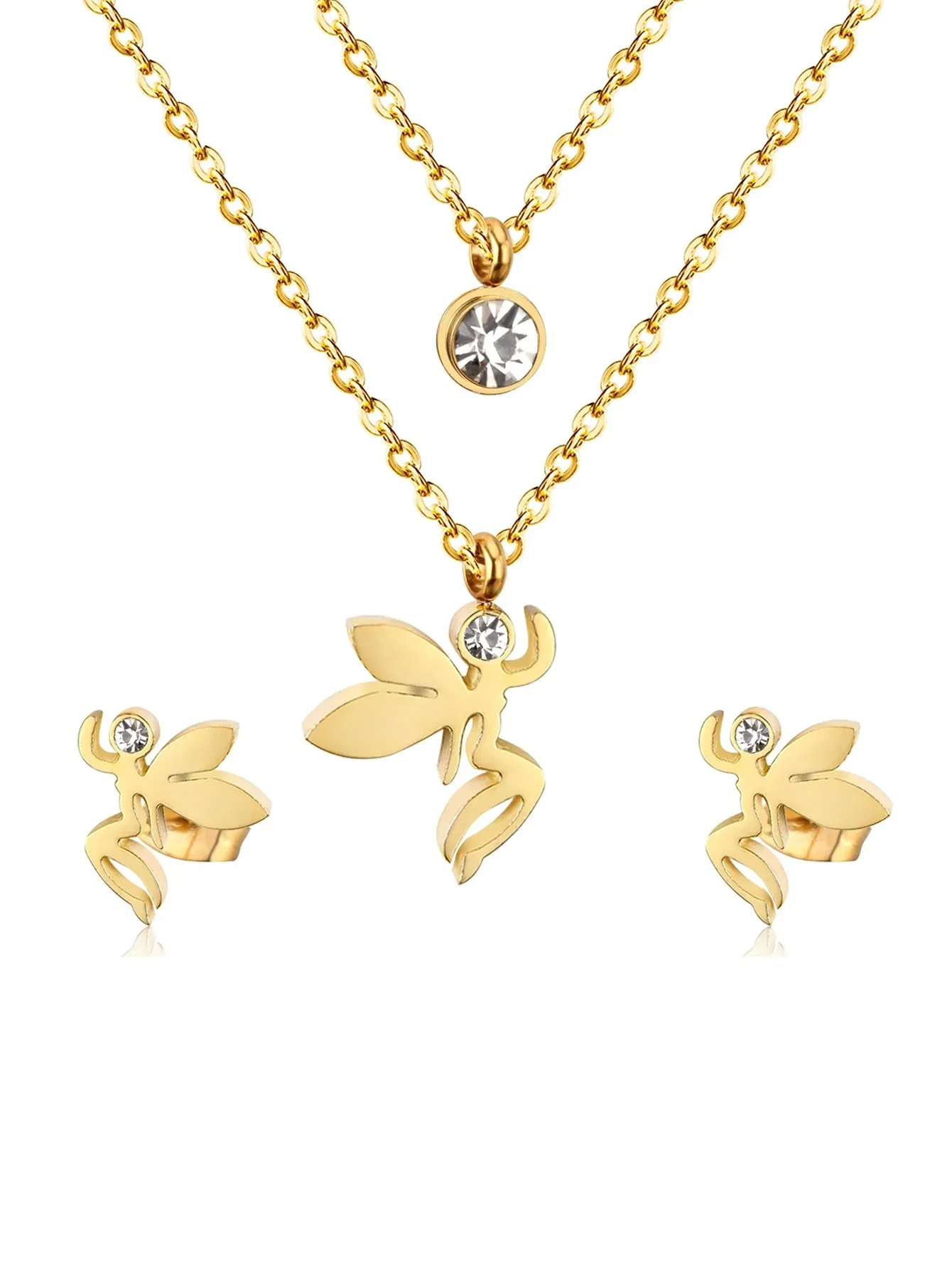 Stainless Steel Angel jewelry set - FD ⚡