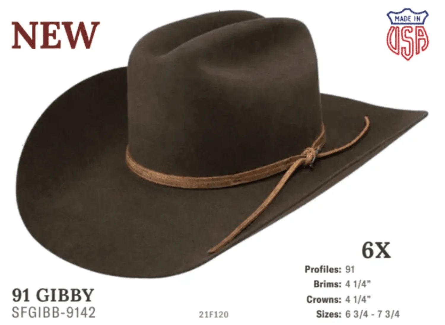 Stetson 6X Sage Gibby Western Cowboy Hat SFG1BB-91424273