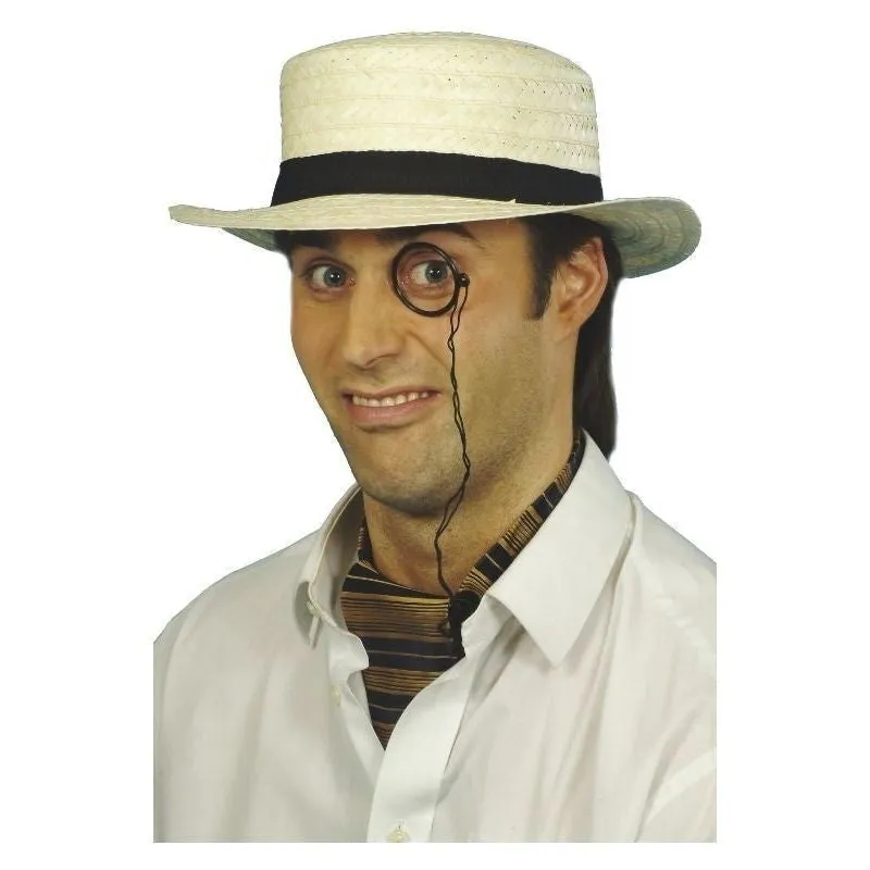 Straw Boater Hat Adult Cream
