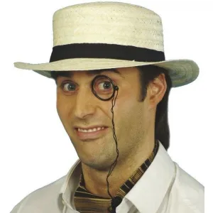 Straw Boater Hat Adult Cream