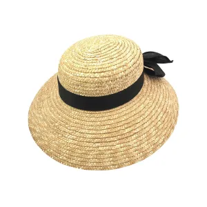 Sur La Tete - Milan Boater Sun Hat - Straw Hat - Nature
