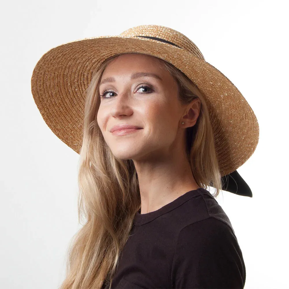 Sur La Tete - Milan Boater Sun Hat - Straw Hat - Nature
